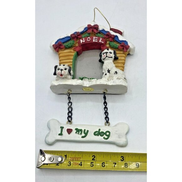 Dog Christmas Ornament I Love My Dog Doghouse Photo Frame Holiday Decor Puppy - Picture 11 of 13